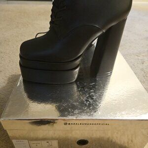 AZALEA WANG BALZARINA BLACK CHUNKY BOOT